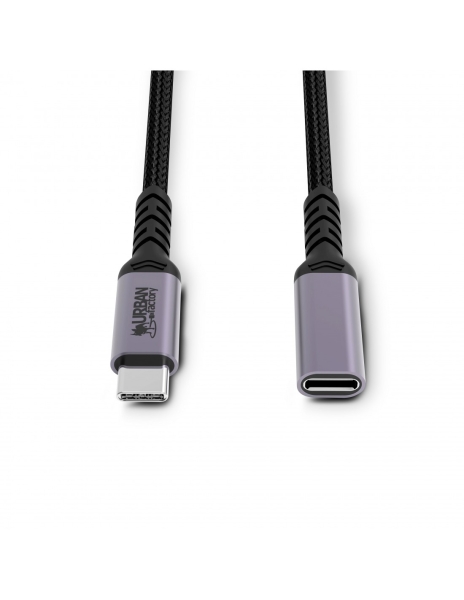 Urban Factory Cable USB-C Macho a USB-C Hembra - 1m - Color Negro
