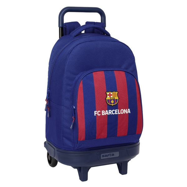 Safta F.C. Barcelona Mochila con Carro Integrado - Extraible para Facilitar su Limpieza - Base Reforzada - Asa Extraible - 33x45x22cm - Color Rojo y Azul