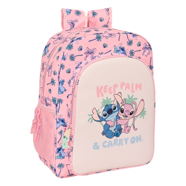 Safta Stitch Beach Mochila Infantil - Adaptable a Carro - Asa de Mano - 32x38x12cm - Color Rosa