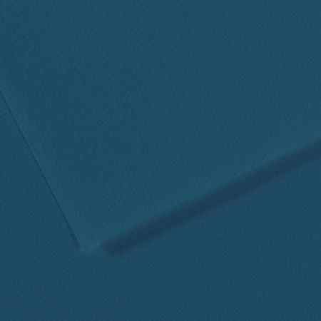 Canson Mi-Teintes Pack de 10 Hojas 160 g/m² - Tamaño 50 x 65cm - Doble Cara Grano Nido de Abeja y Grano Fino - Certificado FSC - Color Azul Petroleo