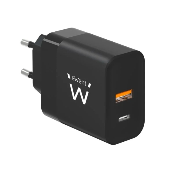 Caricabatterie rapido Ewent USB-A e USB-C GanFast 45W