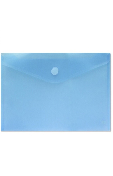 Sobre Portadocumentos A4 - Cierre de Velcro - Fabricado en Polipropileno - Medidas 325x230mm - Azul Transparente