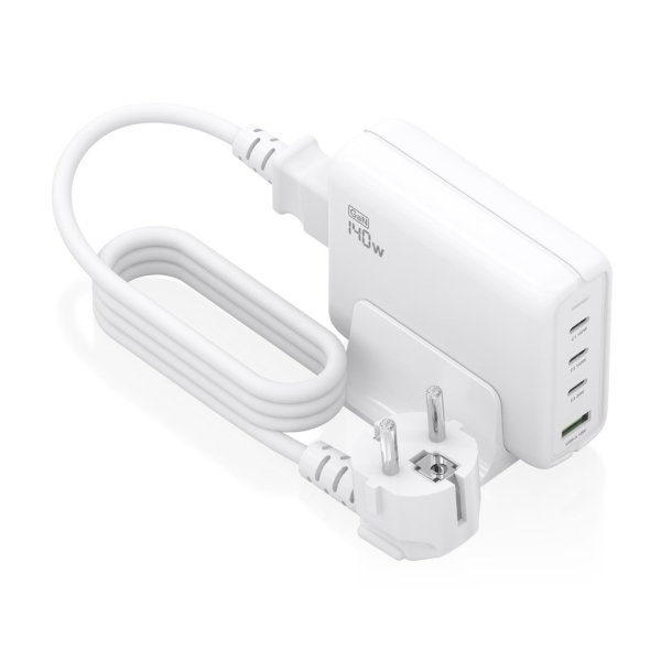 AISENS ASCH-140W4P055-W Caricabatterie per dispositivi mobili Universale Bianco AC Ricarica rapida Interno