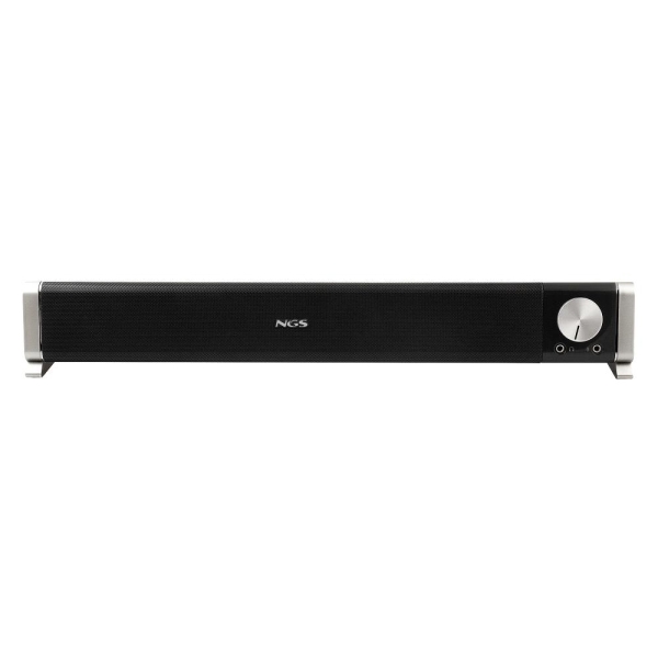 NGS SB500-BT Barra de Sonido Bluetooth 20W - Alimentacion por USB - Entrada Jack y Microfono - Salida Auriculares - Control de Volumen Integrado - Diseño Compacto - Color Negro
