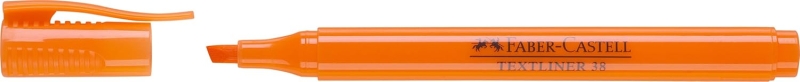 Faber-Castell Textliner 38 Marcador Fluorescente - Cuerpo Fino - Punta Biselada - Trazo Grueso y Fino - Tinta con Base de Agua - Color Naranja