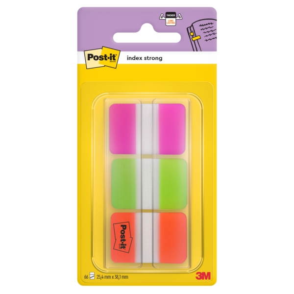 Post-It Index Dispensador con 66 Marcadores Reposicionables - Forma Rectangular - Colores Surtidos