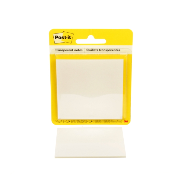 Post-It Bloc de 36 Notas Transparentes - Forma Cuadrada - 73x73mm - Color Transparente