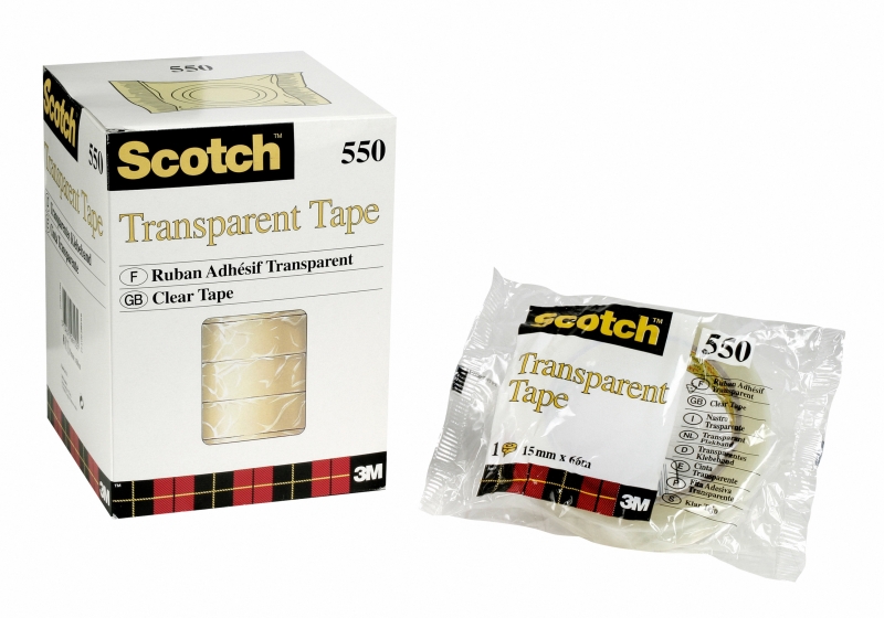 Scotch 550 Pack de 10 Cintas Adhesivas 15mm x 66m - Transparente