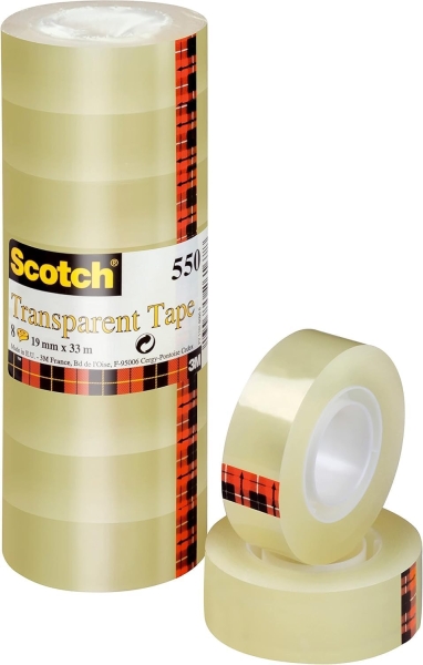 Scotch Pack de 8 Cintas Adhesivas - 19mm x 33m - Color Transparente