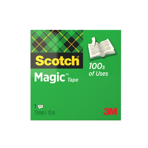 Scotch Magic Cinta Adhesiva Invisible - 19mm x 10m - Color Transparente