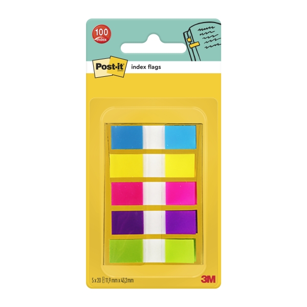 Segnapagina removibili Post-itÃ‚Â® Index Mini con dispenser brillanti assortiti 5 confezioni da 20 - 683-5CBEU