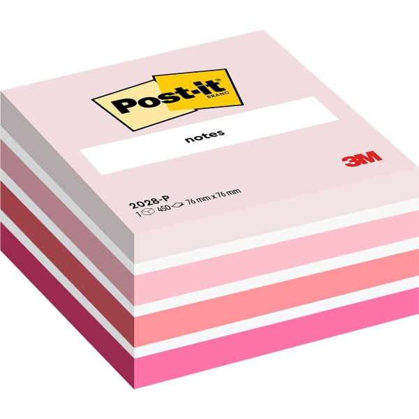 Post-It Cubo de 450 Notas Adhesivas Reposicionables - Forma Cuadrada - 76x76mm - Colores Surtidos