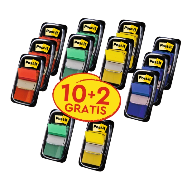 Segnapagina Post-itÃ‚Â® Index 680 assortiti classici - Value Pack 10+2 GRATIS - 680-P10+2