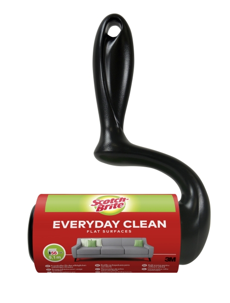 Scotch-Brite Everyday Clean Rodillo Quitapelusas Adhesivo - 56 Hojas - Color Negro