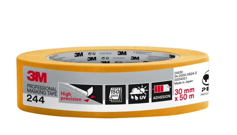 3M Cinta de Enmascarar Profesional - Multisuperficie - 30mm x 50m - 100% PEFC - Color Naranja