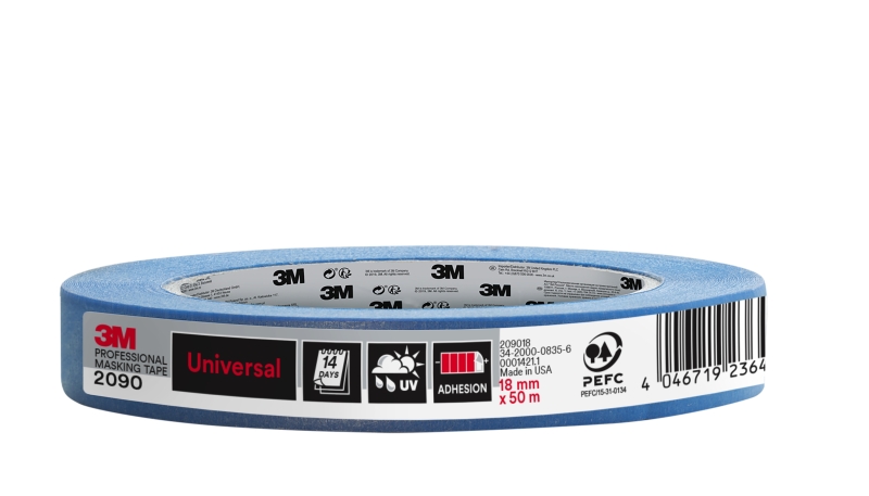 3M Cinta de Enmascarar Profesional - Multisuperficie - 18mm x 50m - 100% PEFC - Color Azul