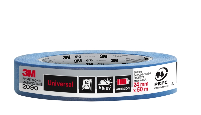 3M Cinta de Enmascarar Profesional - Multisuperficie - 24mm x 50m - 100% PEFC - Color Azul