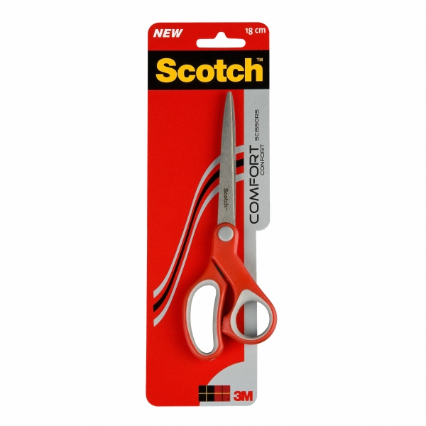 Forbici ScotchÃ‚Â® Comfort asimmetrica rosso/grigio 18 cm 1427