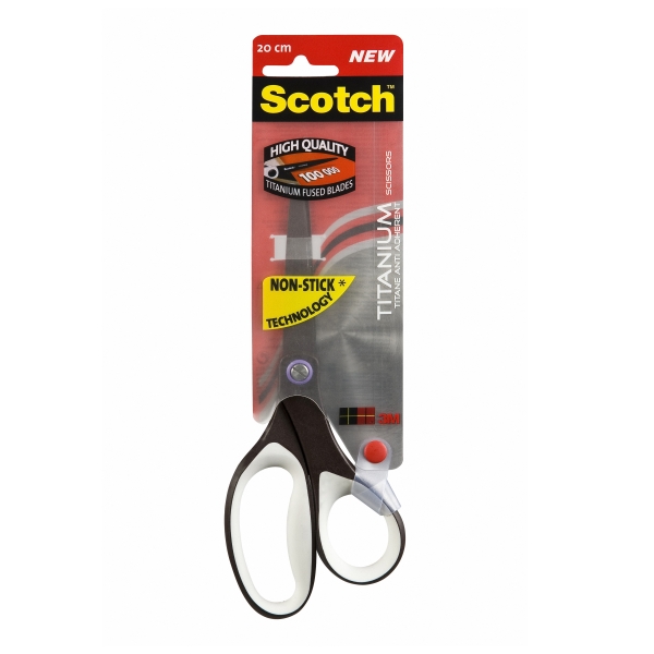 Scotch Tijeras de Titanio - 20cm - Antiadherentes - Color Blanco/Negro