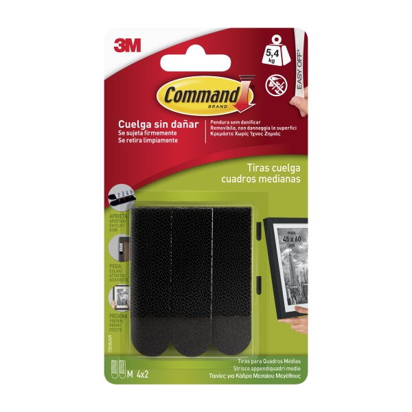 Command Tiras Adhesivas para Colgar Cuadros - Color Negro