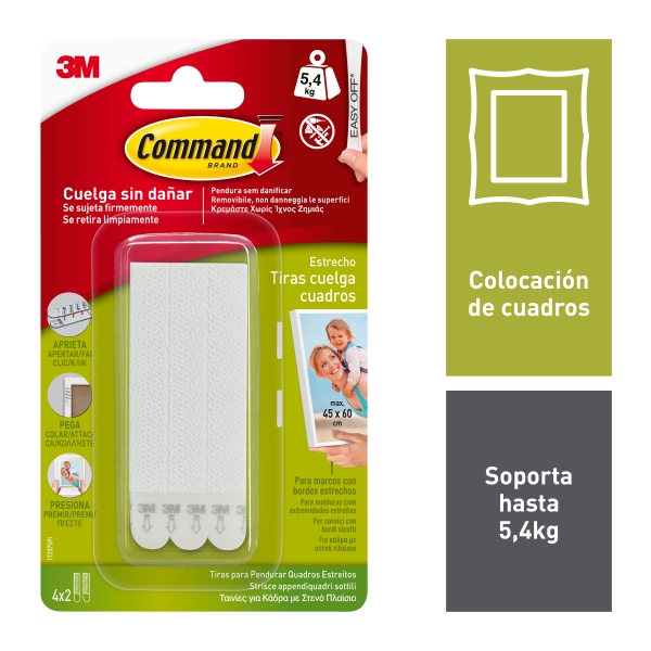 Command Tiras Adhesivas para Colgar Cuadros - Color Blanco