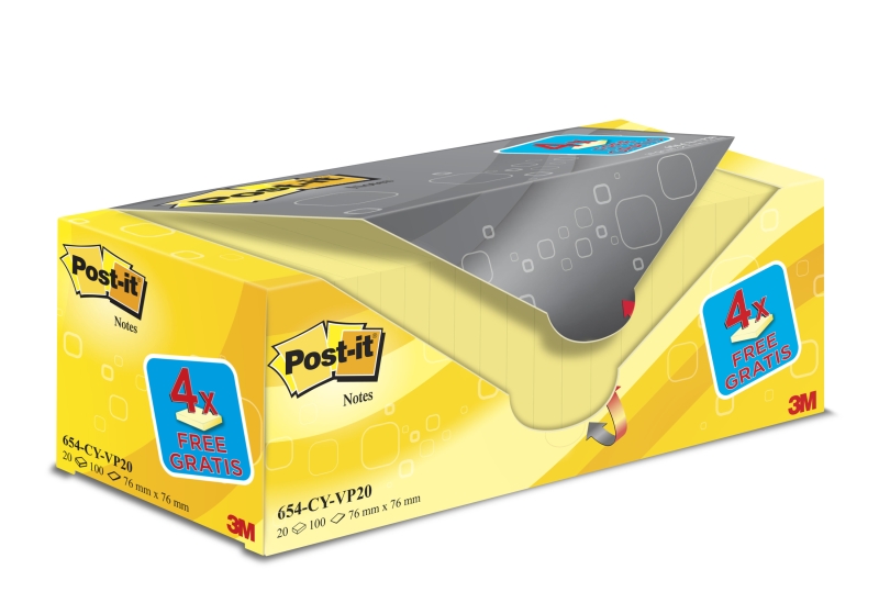 VALUE PACK 20 POST IT GIALLO 76X76