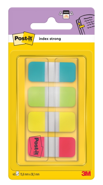Post-It Index Dispensador con 40 Marcadores Reposicionables - Forma Rectangular - Colores Surtidos