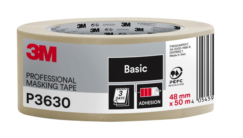 3M Cinta de Enmascarar Profesional - 70% PEFC - 48mm x 50m - Color Blanco