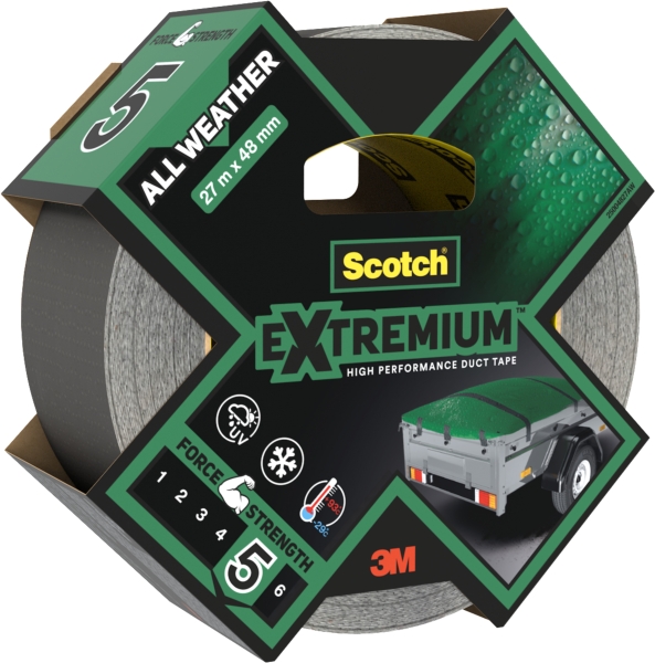 Scotch Extremium Cinta Adhesiva Americana - 48mm x 27m - Uso en Exterior - Altas Prestaciones - Color Negro