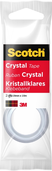 Scotch Crystal Pack de 2 Cintas Adhesivas Invisible 19mm x 10m - Supertransparente