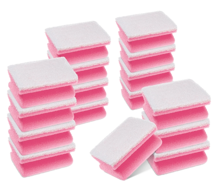 Scotch-Brite Pack de 16 Esponjas para Aseo XXL - Proteccion para los Dedos - Color Rosa/Blanco