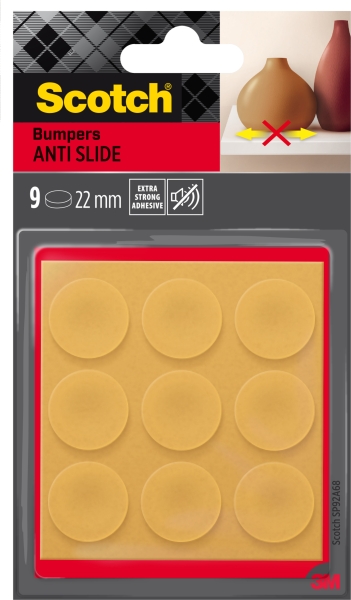 Scotch Pack de 9 Almohadillas Adhesivas Antideslizantes - Diametro de 22mm - Color Transparente