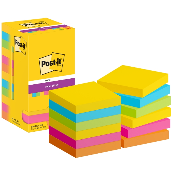 3M 7100244585 pouch autoadesiva Quadrato Blu Verde Arancione Rosa Giallo 90 fogli Autoadesivo