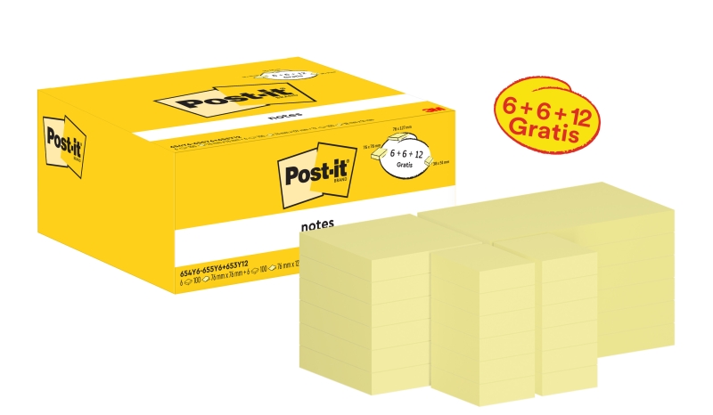 Post-It-Laghtnotz 6546-655665312 100bl. Ordinato giallo 24st. (6546-655665312)