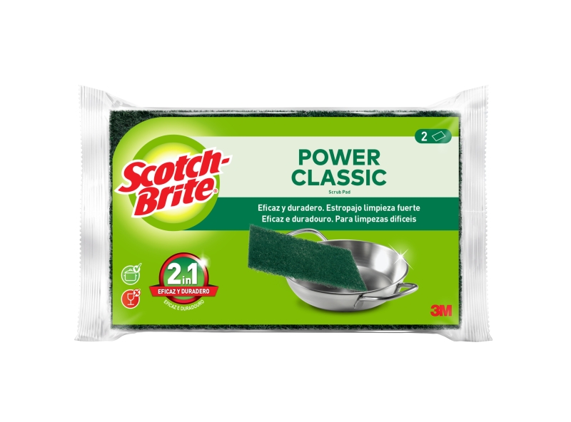 Scotch-Brite Classic Pack de 2 Estropajos de Cocina - Color Verde Oscuro