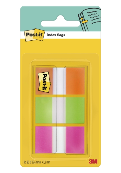 Post-It Index Dispensador con 60 Marcadores de Indice Reposicionables - Forma Rectangular - Colores Surtidos
