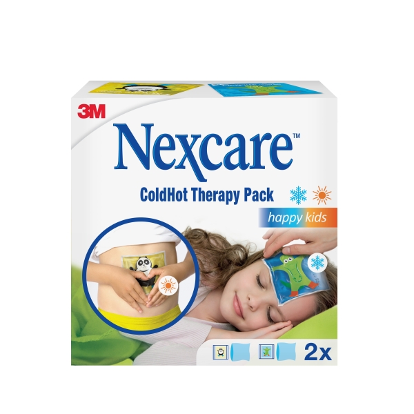 Nexcare Coldhot Therapy Pack de 2 Compresas Infantil para Termoterapia - Frio o Calor Superficial - Incluye Funda Protectora - Color Estampado Infantil