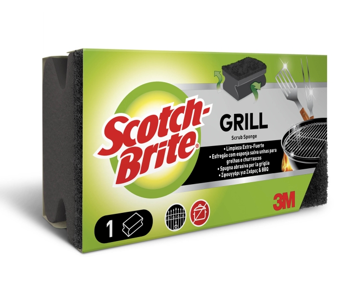 Scotch-Brite Estropajo para Parrillas - Proteccion para los Dedos - Color Negro