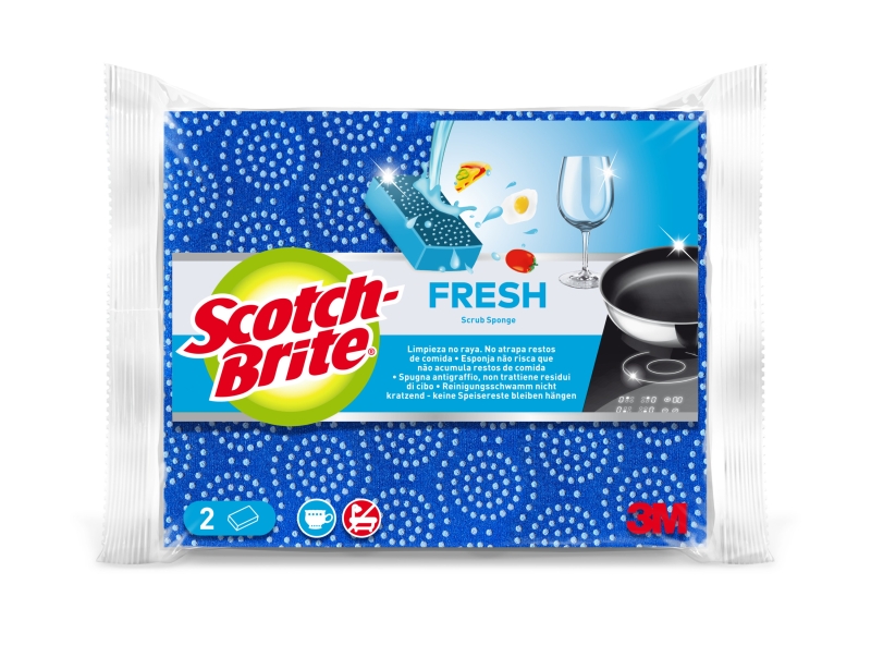 Scotch-Brite Fresh Pack de 2 Estropajos de Cocina - No Raya - Color Azul
