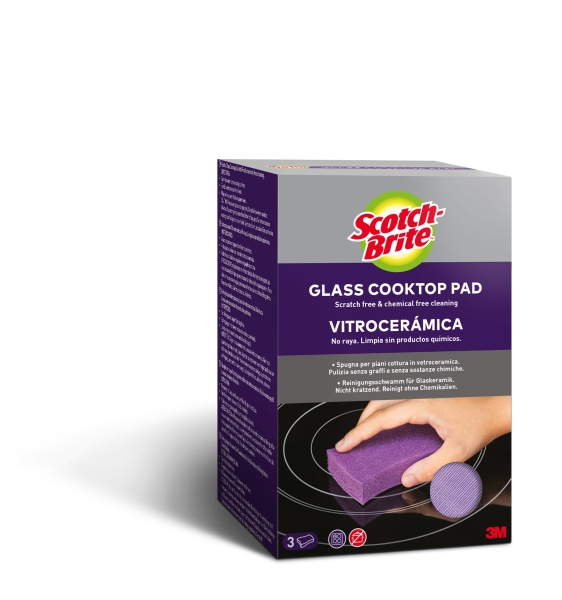 Scotch-Brite Pack de 3 Estropajos para Vitroceramica - Color Blanco
