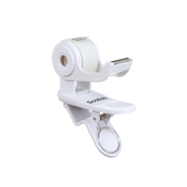 Scotch Dispensador de Pinza con Cinta Adhesiva - Para Cintas de hasta 19mm x 8.89m - Incluye Cinta Adhesiva - Color Blanco