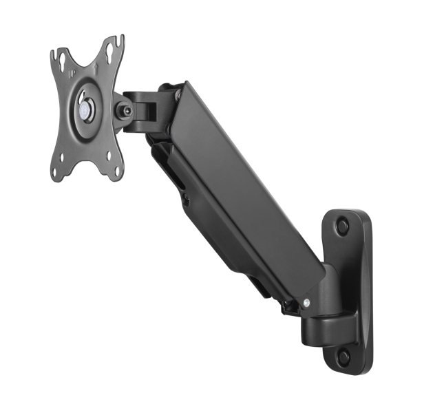Ewent Soporte de Pared con Brazo Articulado para Monitor hasta 34" - Resorte de Gas - Giratorio e Inclinable - Gestion de Cables - Peso Maximo 9kg - VESA 100x100 - Color Negro