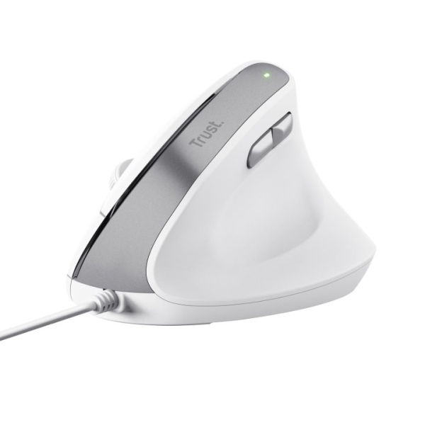 Trust Ergo Bayo Teclado - DPI Ajustable 800-2400ppp - 6 Botones - Cable 150cm -Color Blanco