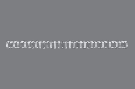 GBC Wirebind Pack de 100 Alambres de Encuadernacion 8mm para Paso 3:1 Redondo o Cuadrado - Formato A4 - Para 34 Orificios - Encuaderna hasta 70 Hojas - Color Blanco