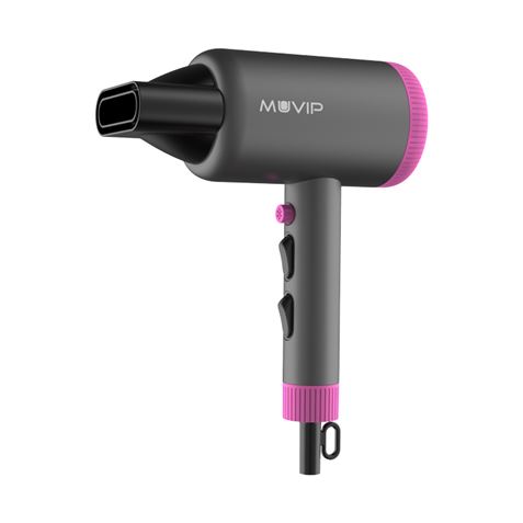 Muvip Pro Luxe Secador de Pelo 2000W - Motor DC - 2 Velocidades y 3 Temperaturas - Boton Aire Frio - Difusor de Aire - Cable 1,8m - Gancho para Colgar