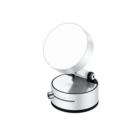 XO C170 Soporte Magnetico de Coche para Smartphones - Fijacion por Vacio - Rotacion 360º - Boton de Liberacion  - Aro Metalico Incluido - Color Blanco