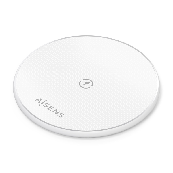 Aisens Cargador Inalambrico 15W - USB-C - Protocolo Qi - Proteccion Contra Sobretension, Sobretemperatura y sobrecorriente - Color Blanco