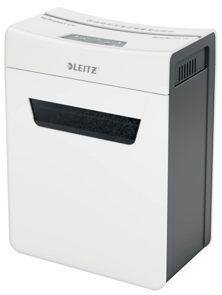 Leitz IQ Protect Premium 4M Destructora de Papel Manual Micro Corte P-5 - Destruye hasta 4 Hojas - Ultrasilenciosa - Papelera de 14L - Color Blanco/Gris