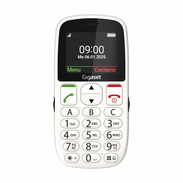 Gigaset GL395 Telefono Movil para Mayores Pantalla 2.2" - IP44 - Base de Carga - Color Blanco
