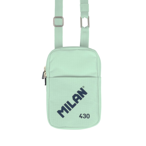 Milan Coleccion 430 Bolso Pequeño Bandolera - Tamaño Bolso 19x2.3x12.8cm - Cierre de Cremallera - Mosqueton de Aluminio - Color Verde